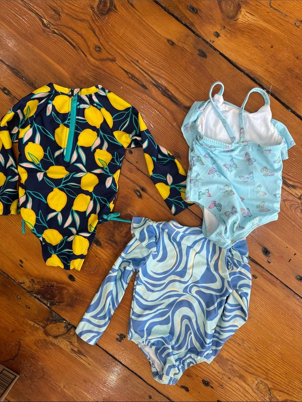 2T Cat & Jack Navy, wonder nation Long-Sleeve One-Piece Swimsuits 3 total